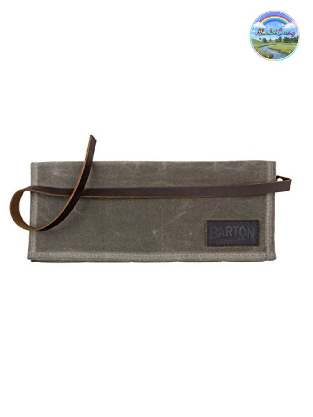 Waxed Canvas Watch Roll Travel Case for 5 Watches, Leather Trim, Genuine Leather